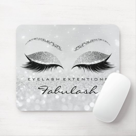 Silver Glitzer Branding Beauty Studio Lashes 2Glam Mousepad (Mit Mouse)