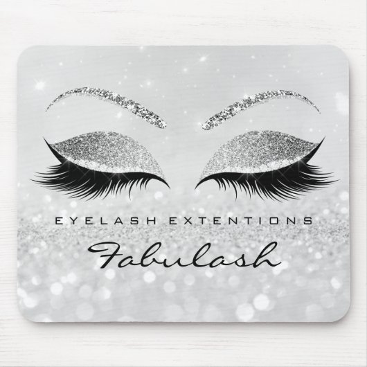 Silver Glitzer Branding Beauty Studio Lashes 2Glam Mousepad (Vorne)