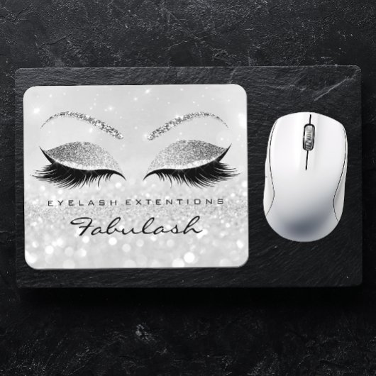 Silver Glitzer Branding Beauty Studio Lashes 2Glam Mousepad