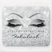 Silver Glitzer Branding Beauty Studio Lashes Grau Mousepad (Vorne)