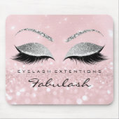 Silver Glitzer Branding Beauty Studio Lashes Pink Mousepad (Vorne)