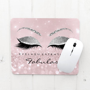 Silver Glitzer Branding Beauty Studio Lashes Pink Mousepad