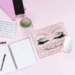 Silver Glitzer Branding Beauty Studio Lashes Pink Mousepad<br><div class="desc">Beauty Studio Luxury Collection florenceK</div>