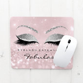Silver Glitzer Branding Beauty Studio Lashes Pink Mousepad