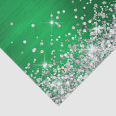 Silver Glitzer Bright Green Ombre Foil Seidenpapier (Detail)