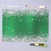 Silver Glitzer Bright Green Ombre Foil Seidenpapier (Handwerk)
