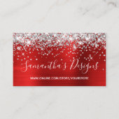 Silver Glitzer Bright Red Foil Online Store Visitenkarte (Vorderseite)