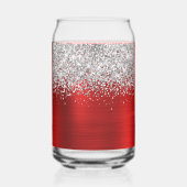 Silver Glitzer Bright Red Glam Name Dosenglas (Rückseite)