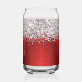 Silver Glitzer Bright Red Glam Name Dosenglas (Links)