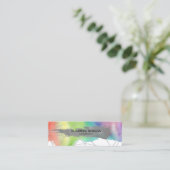 Silver Glitzer Brush Stroke, Wasserfarbe Splash Mini Visitenkarte (Stehend Vorderseite)