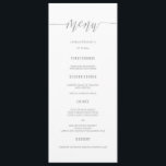 Silver Glitzer Calligraphy Wedding Menu Cards Menükarte<br><div class="desc">Silver Glitzer Calligraphy Wedding Menu Cards</div>