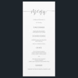 Silver Glitzer Calligraphy Wedding Menu Cards Menükarte<br><div class="desc">Silver Glitzer Calligraphy Wedding Menu Cards</div>