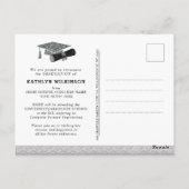 Silver Glitzer Cap Foto Abschluss Ankündigung Postkarte (Rückseite)