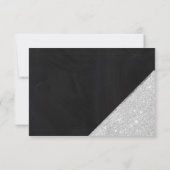 Silver Glitzer chalkboard Skript Hochzeit Rsvp Karte (Rückseite)