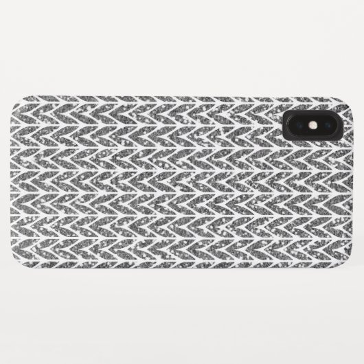 Silver Glitzer Chevrons Strick Style Print Case-Mate iPhone Hülle (Rückseite (Horizontal))