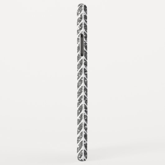 Silver Glitzer Chevrons Strick Style Print Case-Mate iPhone Hülle (Hinten/Rechts)