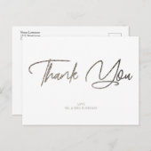 Silver Glitzer Chic & White Vielen Dank an Custom Postkarte (Vorne/Hinten)