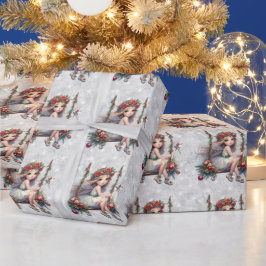 Silver Glitzer Christmas Fairy Geschenkpapier