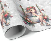 Silver Glitzer Christmas Fairy Geschenkpapier (Rolleneckpunkt)