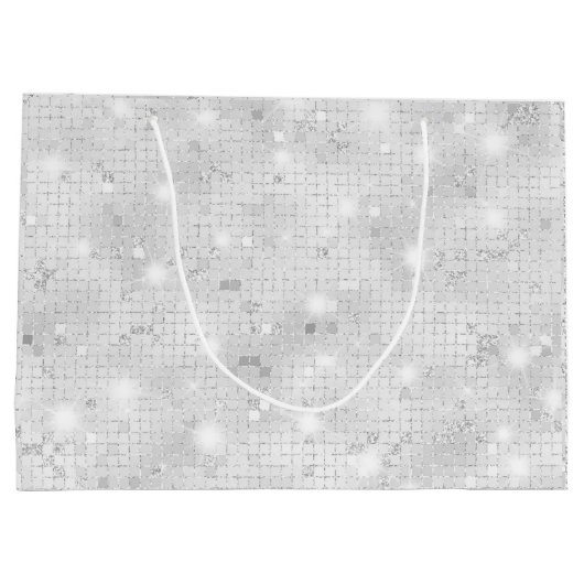 Silver Glitzer Christmas Fairy Große Geschenktüte (Rückseite)