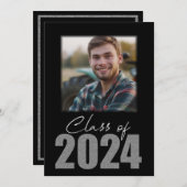 Silver Glitzer Class of 2024 Foto Ankündigung (Vorne/Hinten)