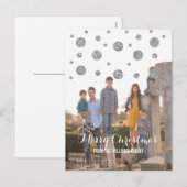 Silver Glitzer Confetti Holiday Foto Postkarte (Vorne/Hinten)