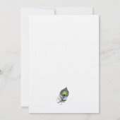 Silver Glitzer Confetti Peacock Feathers Wedding Einladung (Rückseite)