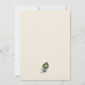 Silver Glitzer Confetti Peacock Feathers Wedding Einladung (Rückseite)