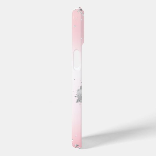 Silver Glitzer Confetti Pink Glow Case-Mate iPhone Hülle (Rückseite / Rechts)