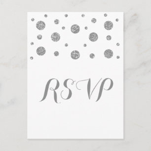 Silver Glitzer Confetti Response Postkarte