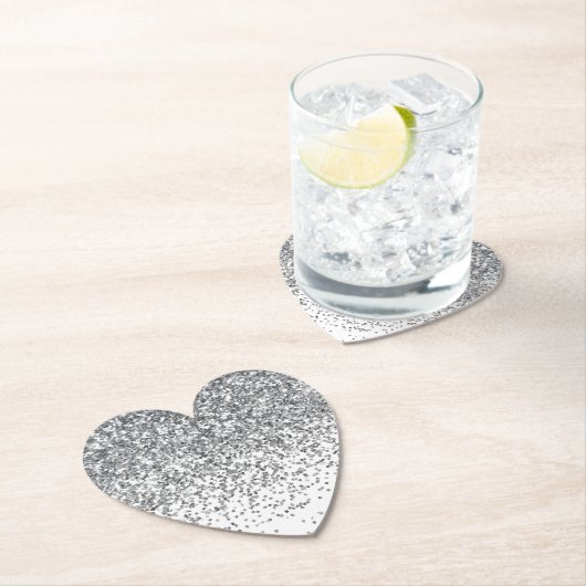Silver Glitzer Confetti Sparkasse Untersetzer (Vor Ort)