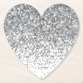 Silver Glitzer Confetti Sparkasse Untersetzer (Vorderseite)