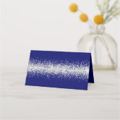 Silver Glitzer Confetti und Royal Blue Platzkarte (Rückseite)
