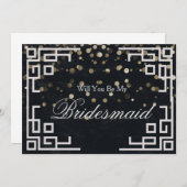 Silver Glitzer Confetti Werden Sie meine Bridesmai Einladung (Vorne/Hinten)