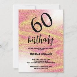 Silver Glitzer Coral Calligraphy Geburtstag Einladung