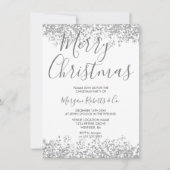 Silver Glitzer Corporate oder Family Weihnachten P Einladung (Vorderseite)