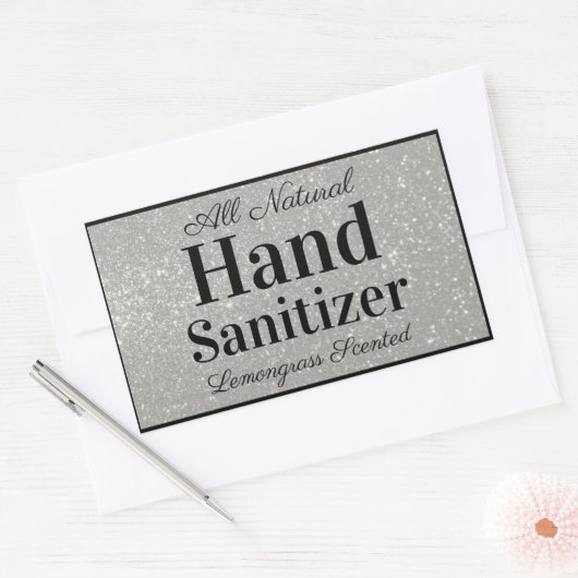 Silver Glitzer Custom Handanisierer Rechteckiger Aufkleber (Umschlag)