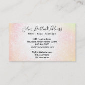 ~ Silver Glitzer Dahlia Mandala Pastel Floral AP2 Visitenkarte (Rückseite)