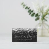 Silver Glitzer Dark Gray Black Foil Online Store Visitenkarte (Stehend Vorderseite)