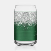 Silver Glitzer Dark Green Glam Name Dosenglas (Rechts)