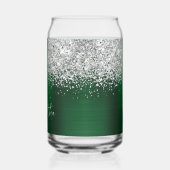 Silver Glitzer Dark Green Glam Name Dosenglas (Links)