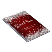 Silver Glitzer Dark Red 21. Geburtstag Gästebuch Notizblock (Rechte Seite)