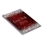 Silver Glitzer Dark Red Ombre 40th Birthday Guest Notizblock (Rechte Seite)