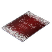 Silver Glitzer Dark Red Ombre 40th Birthday Guest Notizblock (Linke Seite)