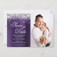 Silver Glitzer Dark Violet Foil Foto