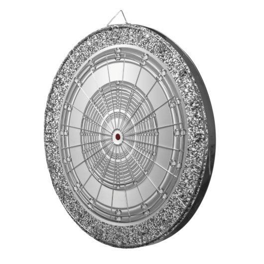Silver Glitzer Dartboard Dartscheibe (Vorderseite rechts)