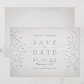 Silver Glitzer Deko Jahrgang Hochzeit Save the Dat Date (Vorne/Hinten)