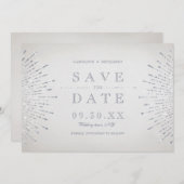 Silver Glitzer Deko Jahrgang Hochzeit Save the Dat Save The Date (Vorne/Hinten)