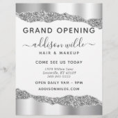 Silver Glitzer Diamond Glam Business Grand Opening Flyer (Hinten)