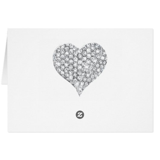 Silver Glitzer Diamond Heart Table Platzkarte (Rückseite Horizontal)